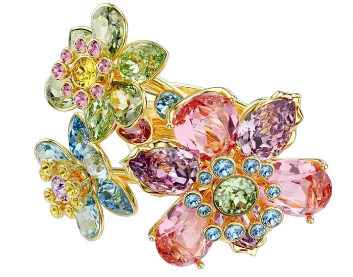 Ensemble de colliers et bagues avec pendentif en forme de fleur Ben, haut de gamme, incrusté à la ma