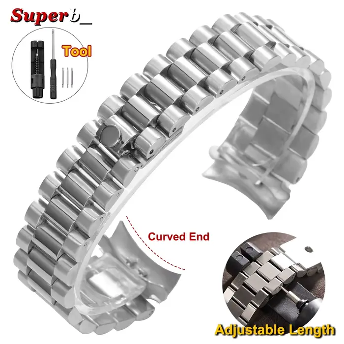 Bracelet en acier inoxydable massif pour Rolex Oyster NH35 avec fermoir Glide Lock pour homme et femme occasions spéciales