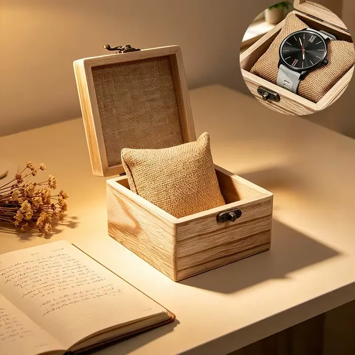 Étui à montre en bois pour homme et femme