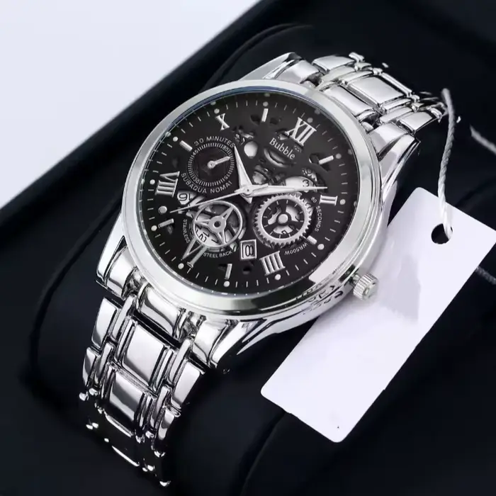 Montre à Quartz Automatique Tendance pour Homme Design Romain Élégante Décontractée Occasions Spéciales