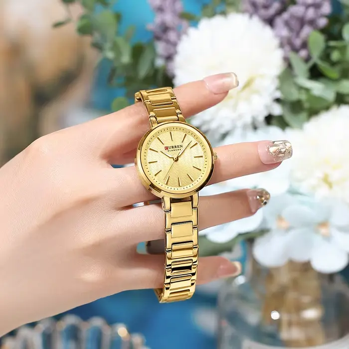 CURREN marque Simple mode dames montre avec cadran ondulé d'eau