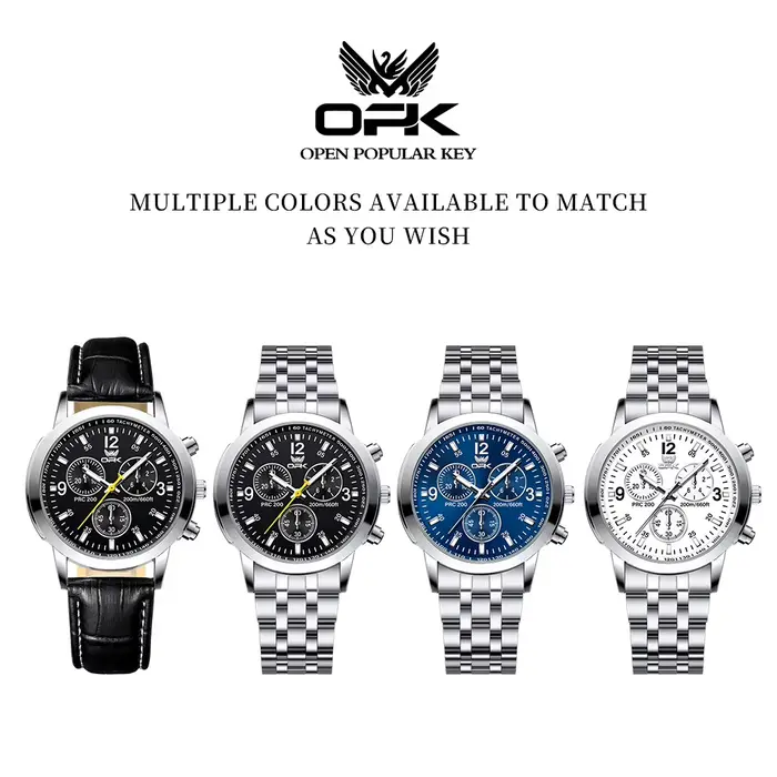 Montre OPK 6015 Design Classique Bracelet Acier Luxe Haut de Gamme Numérique Lumineuse Occasions Spéciales Homme Femme