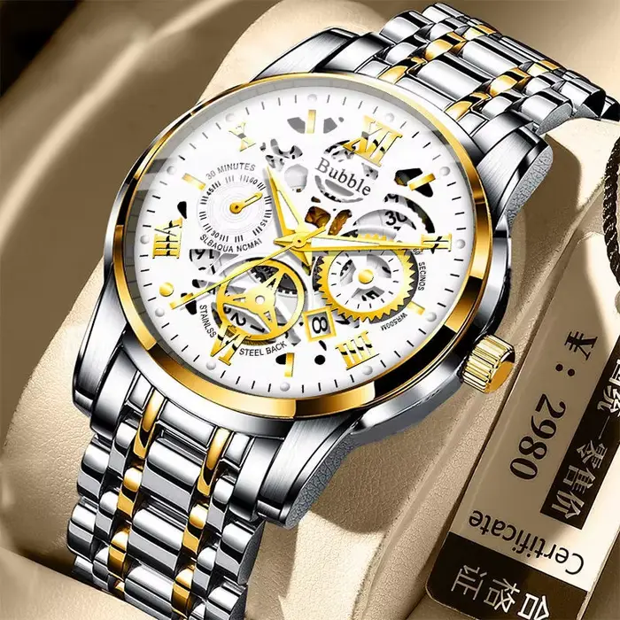 UTHAI L93 montre pour hommes à la mode haut de gamme lumière luxe polyvalent montres à Quartz étanche romain creux mâle