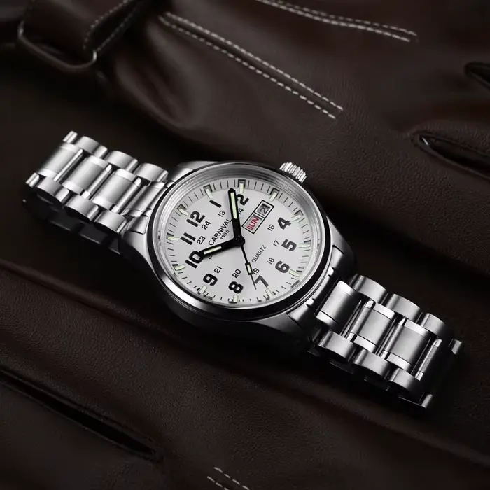 Carnival-Montre de luxe en acier inoxydable pour homme