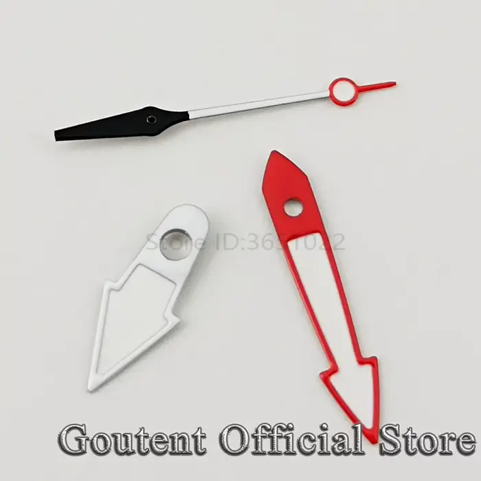 Goutent rouge blanc montre main vert lumineux ajustement NH35 NH36 ETA 2836 2824 PT5000 ST2130 mis5 8215 mouvement