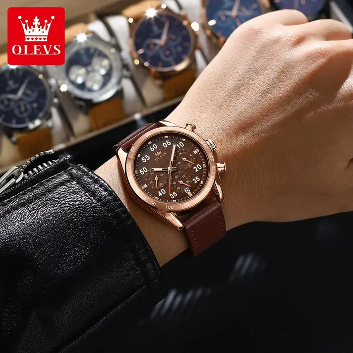 Montre à quartz étanche en acier inoxydable pour homme