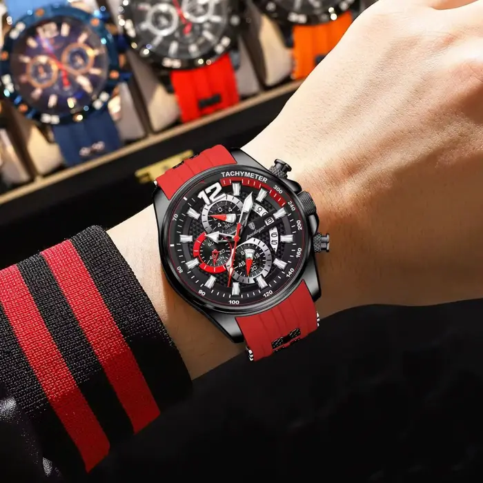 Montre POEDAGAR à Quartz avec Fonction Chronographe et Indicateur de Date pour Hommes Occasions Spéciales