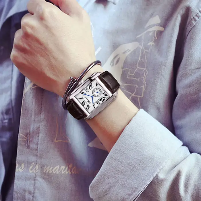 Montre à quartz carrée de marque CHENXI pour homme 2026
