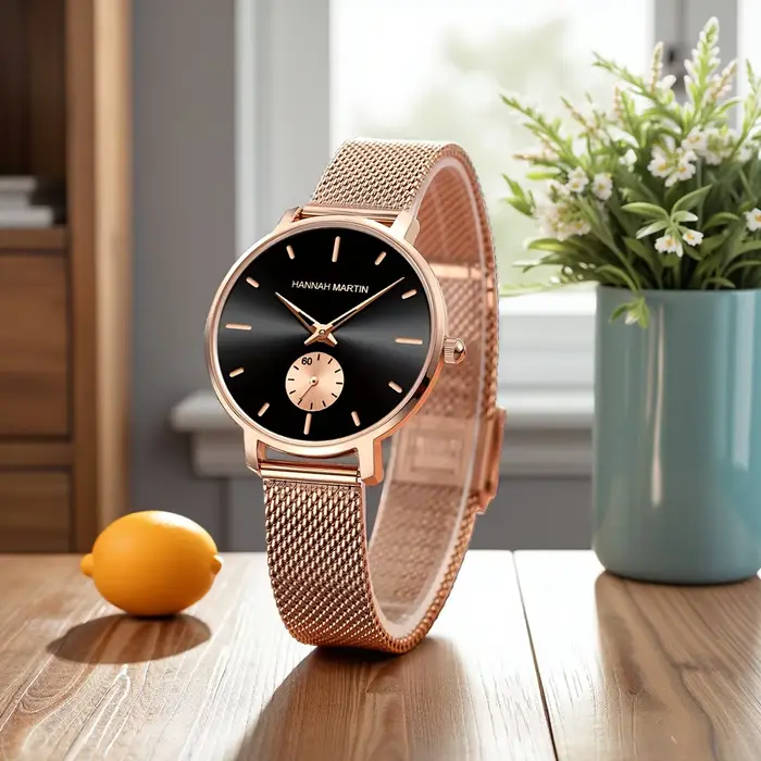 2025 nouvelle montre à la mode pour femmes Top marque Hannah Martin mouvement à Quartz Original en acier inoxydable