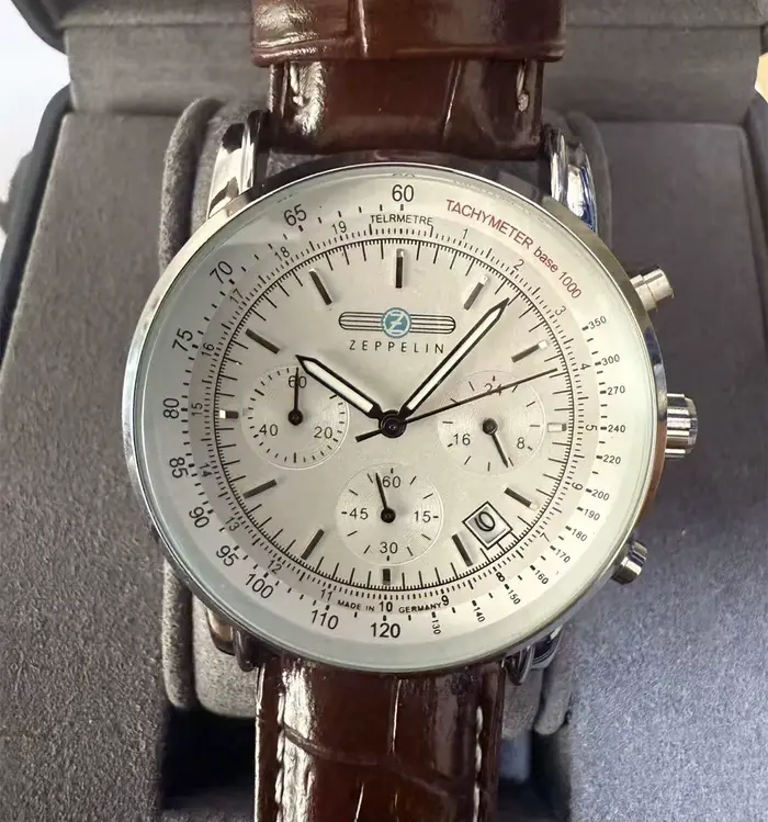 Zeppelin – montre rétro pour hommes, petite montre chronographe à trois aiguilles, cadeau de luxe, s