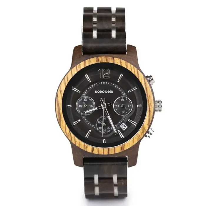 DODO DEER montre en bois pour femmes de luxe rétro lumineux avancé écologique zèbre