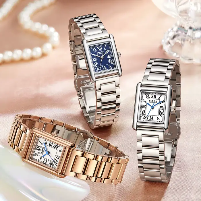 Montre pour femme MARK FAIRWHALE, montre-bracelet de luxe, cadeau élégant pour femme, cadran carré, minimalisme, montres à quartz pour femmes