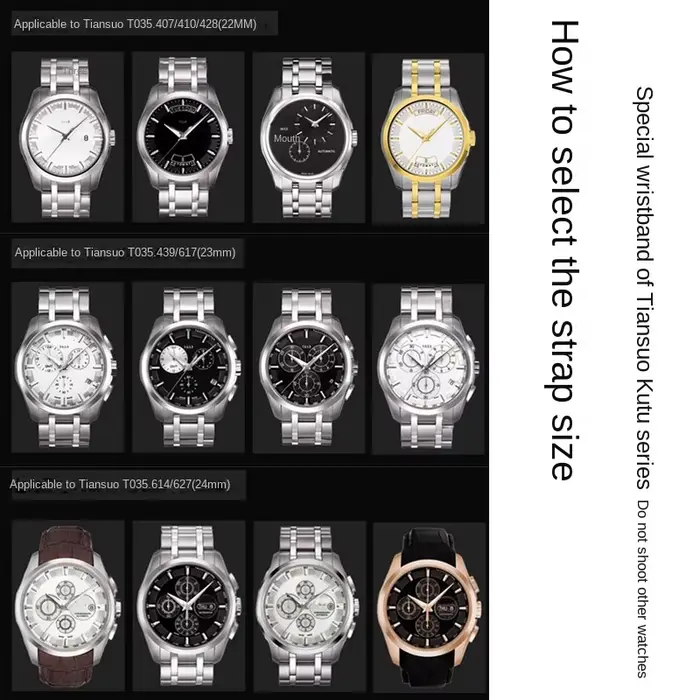 Bracelet de montre en cuir véritable pour homme