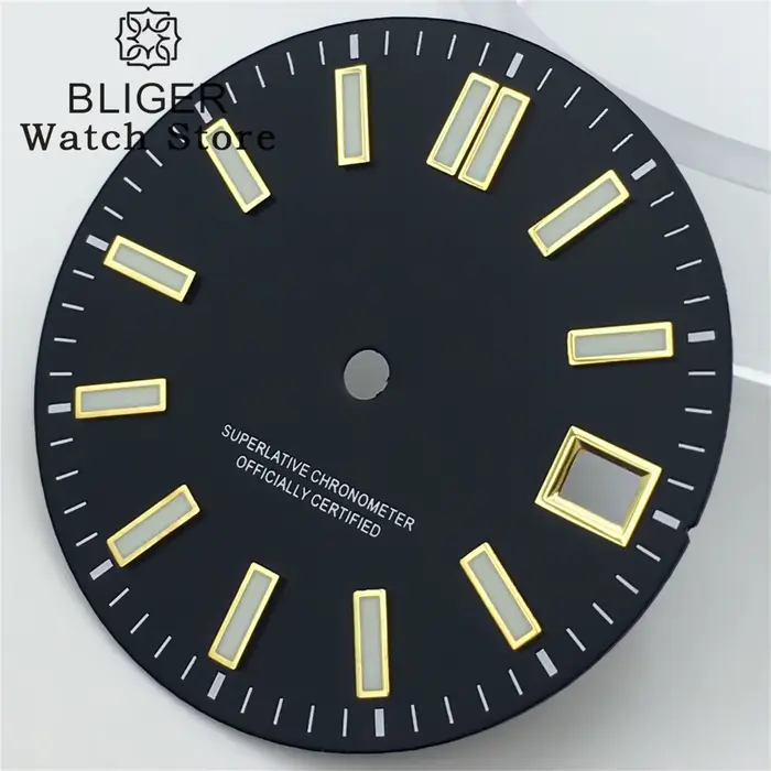 BLIGER 29mm cadran de montre Sunburst noir bleu rouge rose marron vert ciel