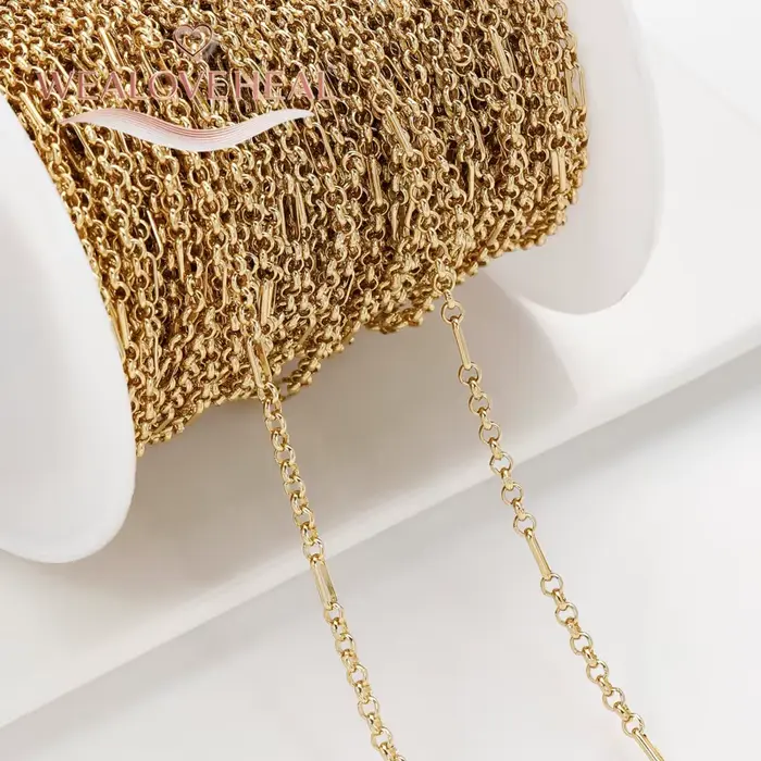 Chaîne cubaine élégante en laiton plaqué or 18 carats pour bijoux personnalisés DIY occasions spéciales femmes