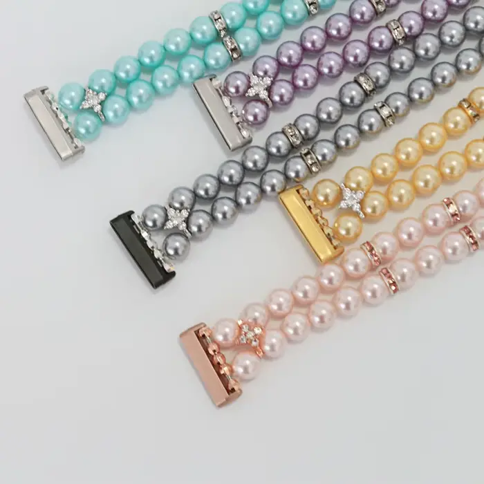 Bracelet en perles de coquille et acier inoxydable habillé pour femme, compatible avec Fitbit Versa 4 et Sense 2, pour occasions spéciales et événements élégants
