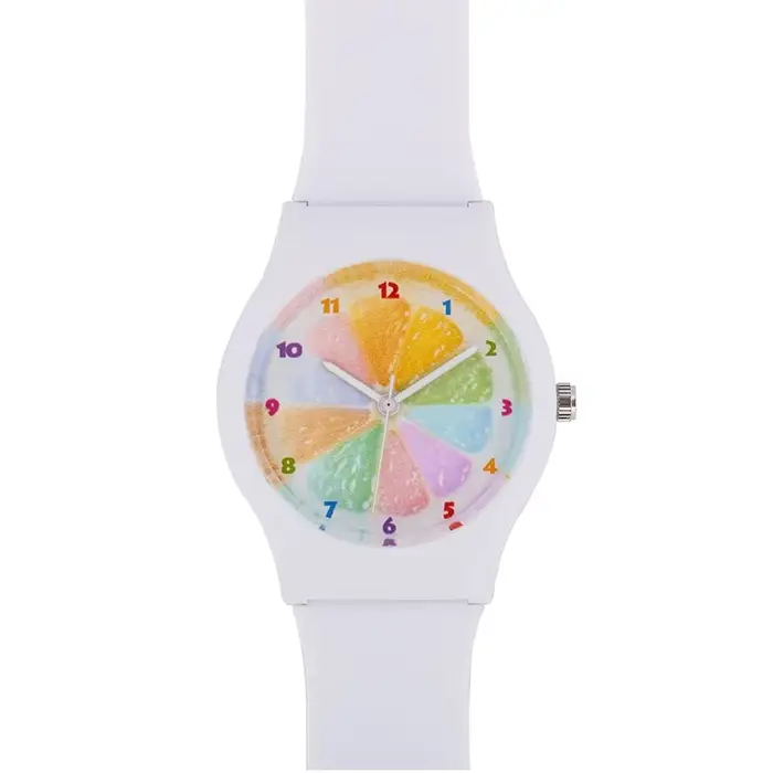 Montre de sport transparente à cadran orange coloré pour femmes, montres simples pour dames et fille