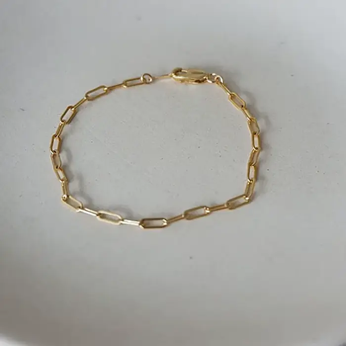 DWJ – Bracelet ovale rectangulaire en or 18 carats pour femmes, cadeau en argent Sterling 925 vérita