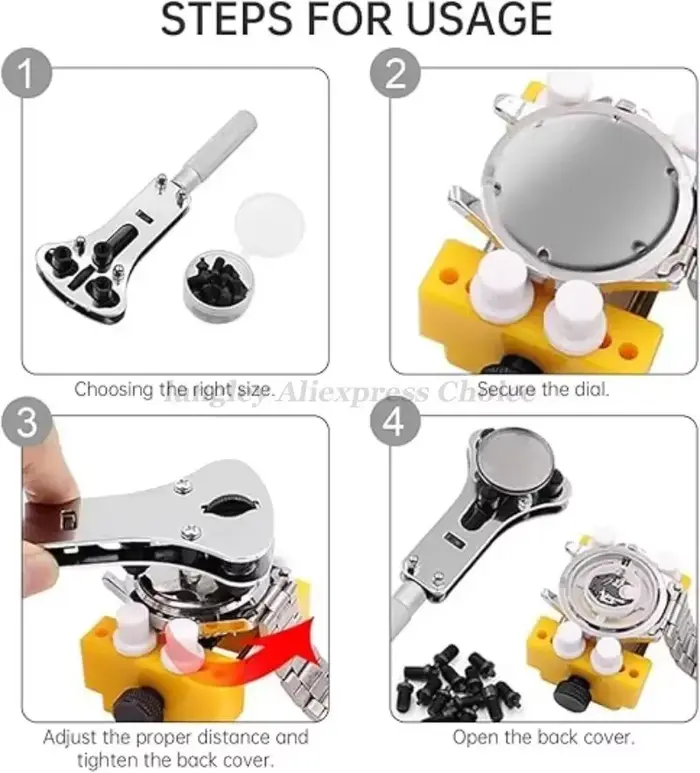 Outil de réparation de montre vis étanche réglable 3 griffes ouvre-boîtier arrière clé de retrait batterie montre clé de retrait plus proche occasion spéciale femme homme