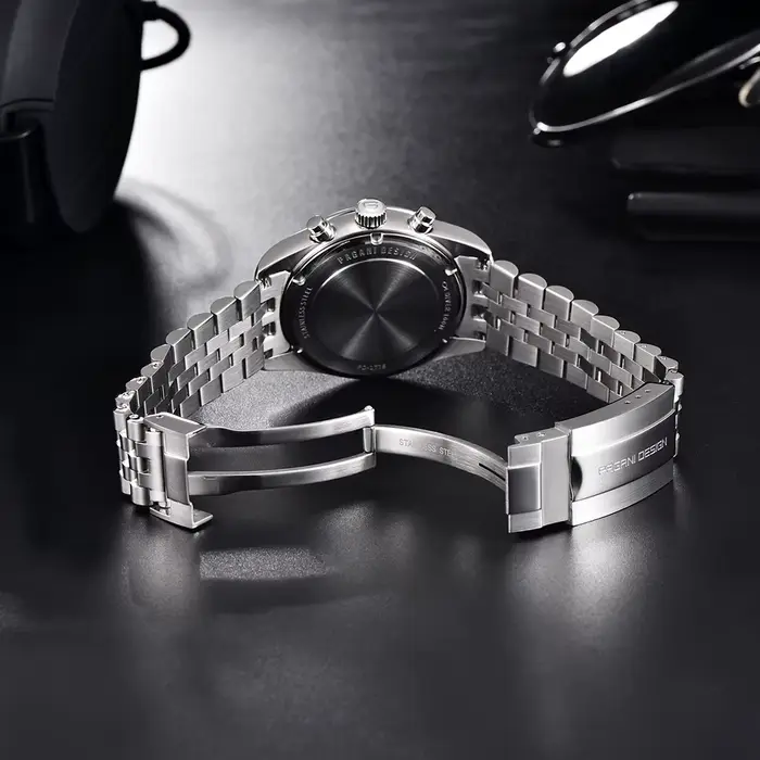 Montre Pagani Design Quartz Robe Acier Inoxydable Bracelet Lumineuses Fonction Chronographe Occasions Spéciales