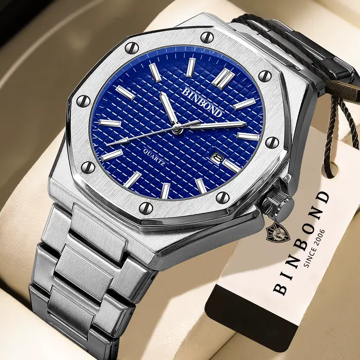 Montres-bracelets à quartz de luxe décontractées et élégantes avec date automatique pour homme occasions spéciales