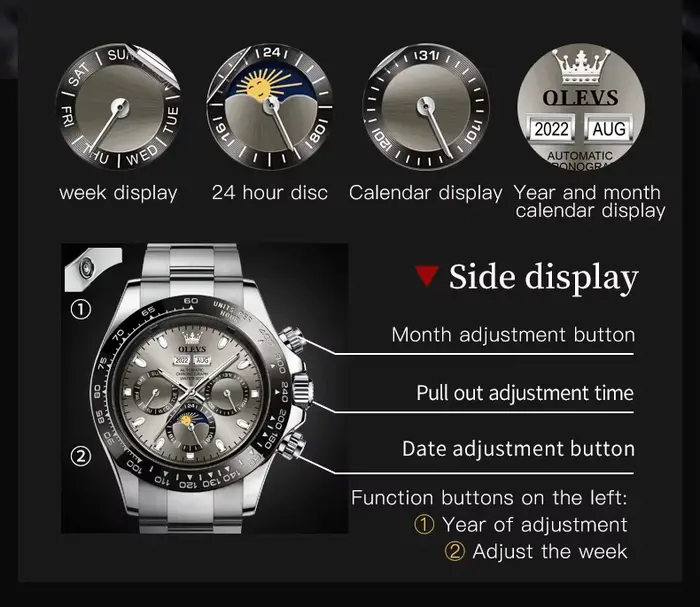 OLEVS montre mécanique automatique pour hommes TOP marque originale en acier inoxydable lumineux étanche Date homme montre-bracelet ensemble de luxe