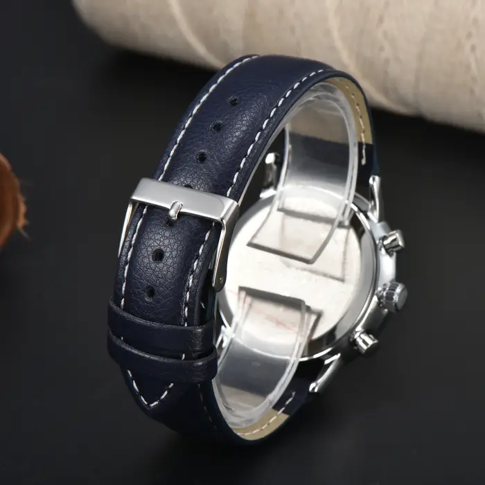 Montre à quartz en cuir de la série Hindenburg Zeppelin 8086-4