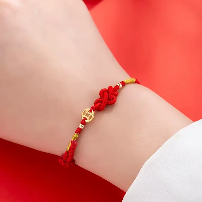 Bracelet en corde rouge unisexe avec nœud porte-bonheur ajustable pour femmes et hommes bijou de mode cadeau occasionnel amulette d'amitié