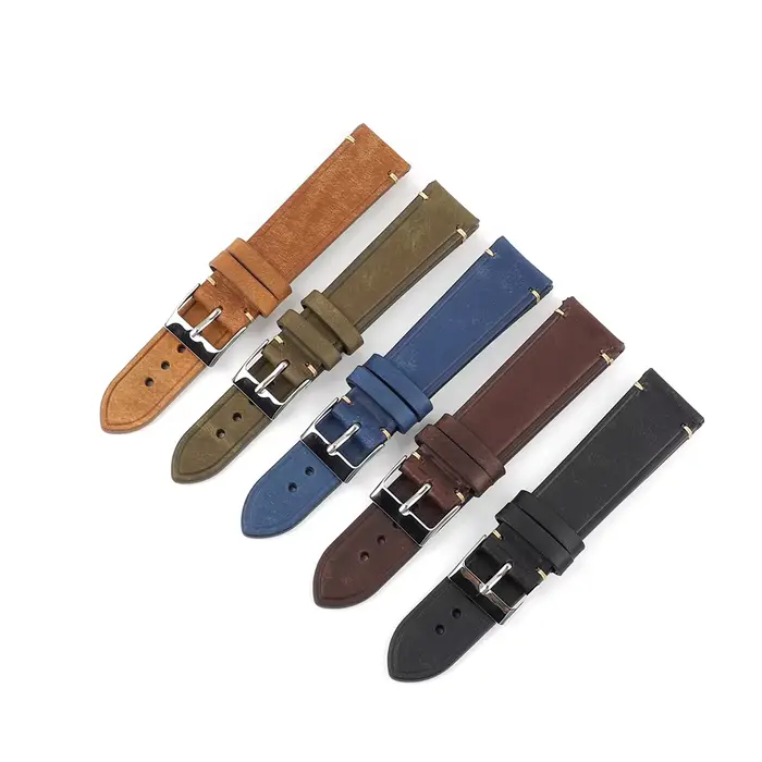 Bracelet de montre en cuir de vache première couche 18mm 19mm 20mm 21mm 22mm vintage pour hommes et femmes occasions spéciales