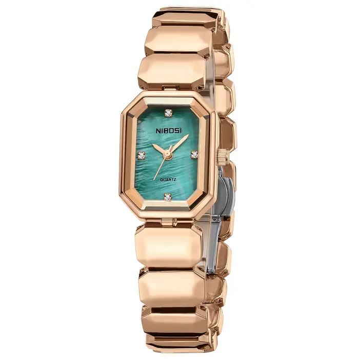 Montre NIBOSI en acier inoxydable simple et élégante pour femmes occasions spéciales romantique cadeau quartz robuste