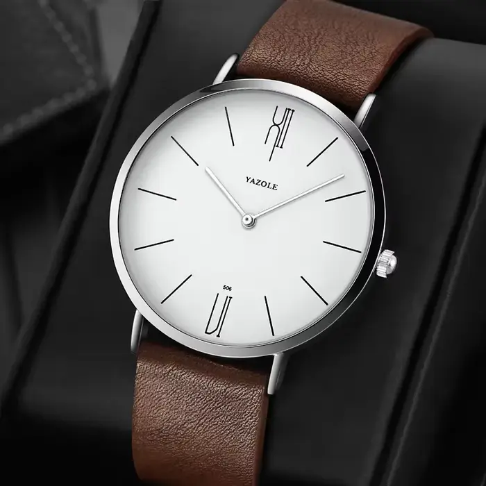 YAZOLE montres à Quartz pour hommes décontracté minimaliste Ultra-mince montre