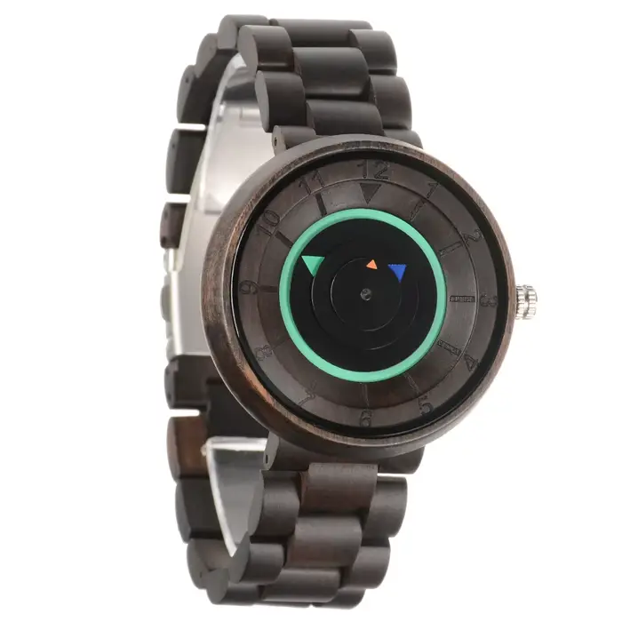 Montre en bois créative rétro à quartz