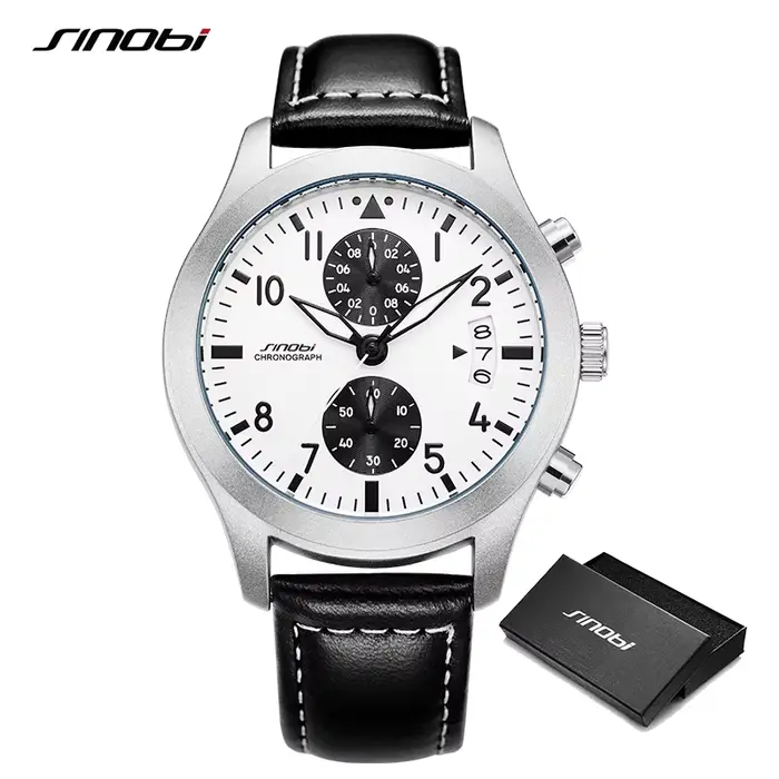 SINOBI Style décontracté montres pour hommes Design de mode montres à Quartz pour hommes marque I-W-