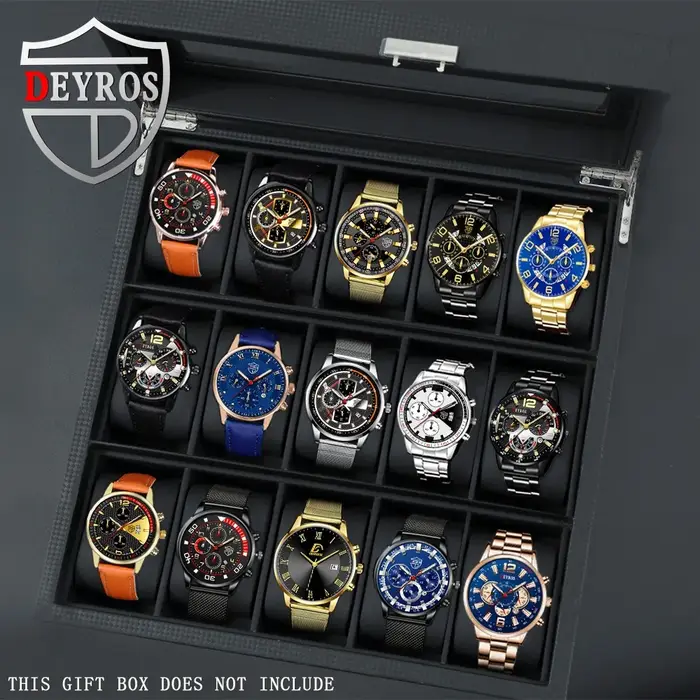 Montre DEYROS à Quartz Style Mode et Décontracté pour Hommes Occasions Spéciales Cadeau Polyvalent