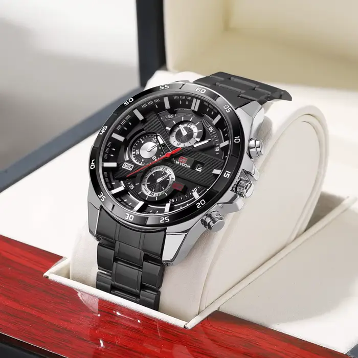 VA VA VOOM-Montre à quartz en acier inoxydable pour homme