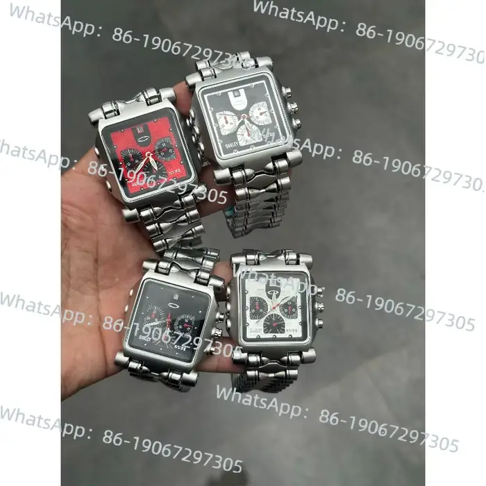 Montre homme carrée avec cadran large et mouvement à quartz résistant à l'eau pour hommes style moderne occassions quotidiennes et formelles