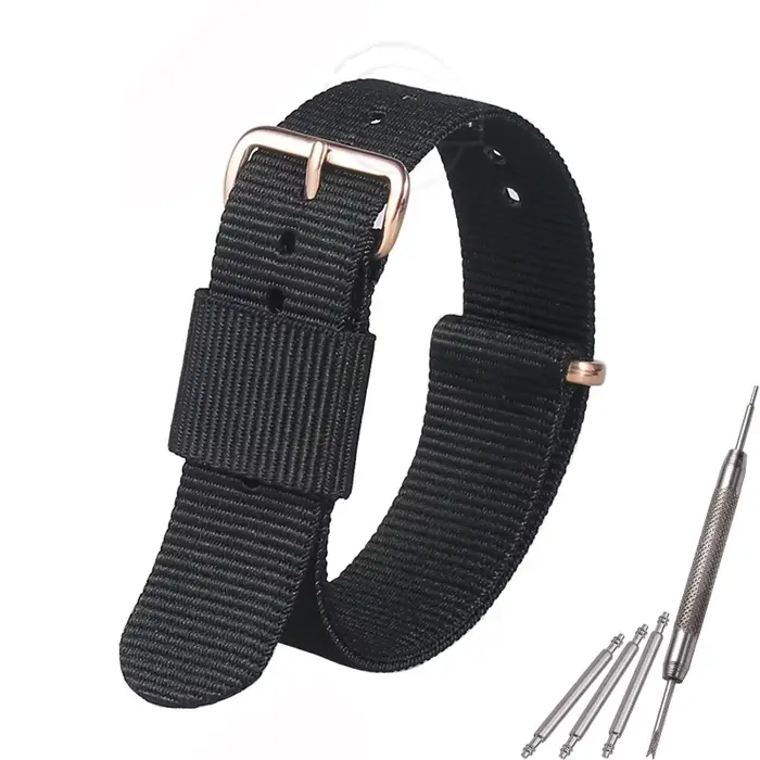 Bracelet en Nylon 16mm 18mm 20mm, boucle de fermoir en or Rose pour Bracelet Daniel wellington 40mm 