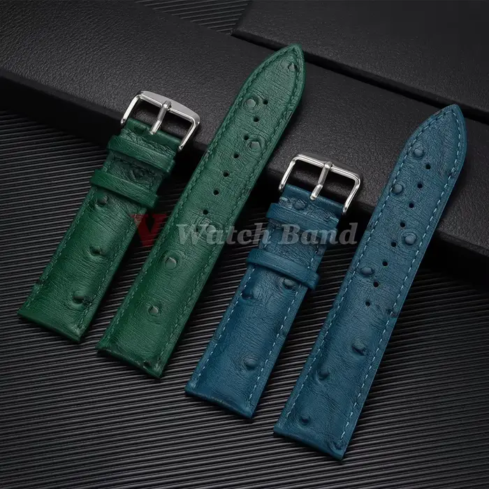 Bracelet de montre nxalp souple motif autruche en cuir pour montres Samsung Huawei occassions spéciales femmes hommes