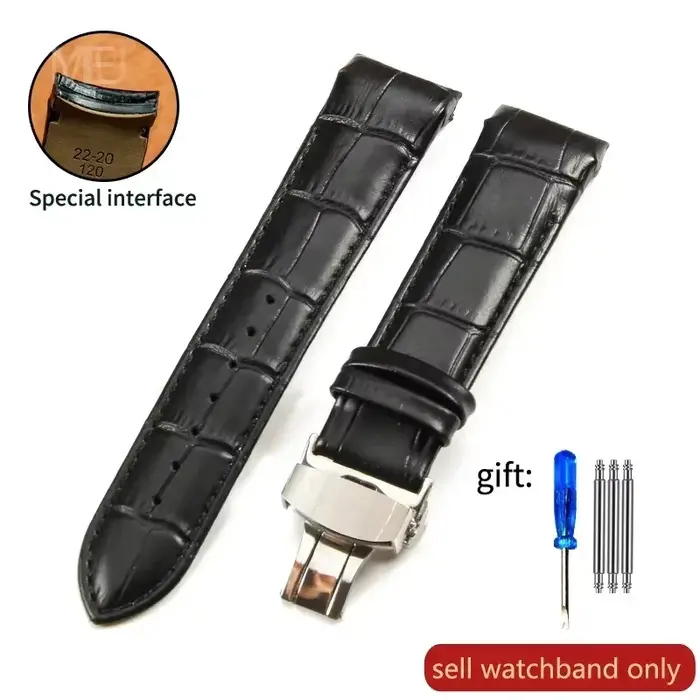 Bracelet de montre en cuir véritable pour Tissot Couturier T035, Interface incurvée, boucle en acier