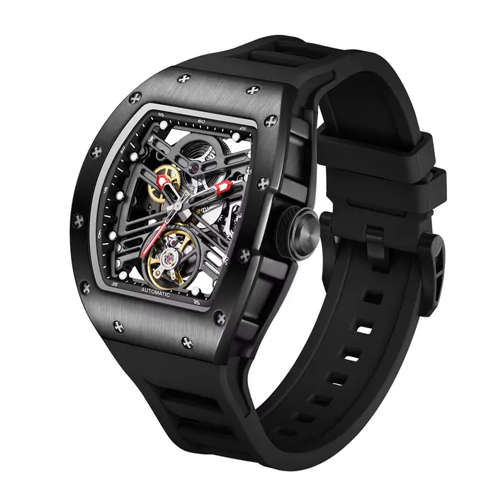 DANIEL GORMAN mode montres de luxe pour hommes cadran carré en acier inoxydable étanche Date automatique chronographe Quartz homme montre + boîte