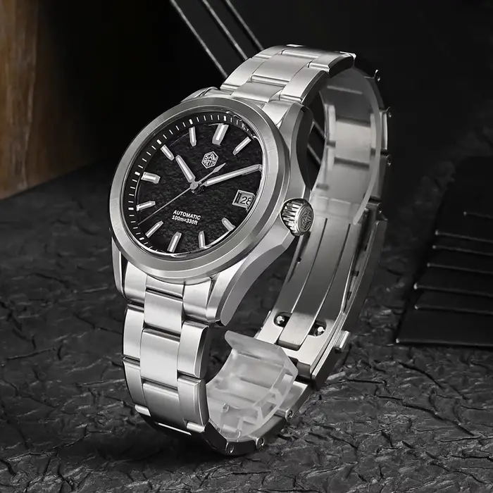 San Martin 39mm montre de Sport de luxe cadran émail NH35 automatique mécanique pour hommes montres en acier étanche 10Bar lumineux SN0129