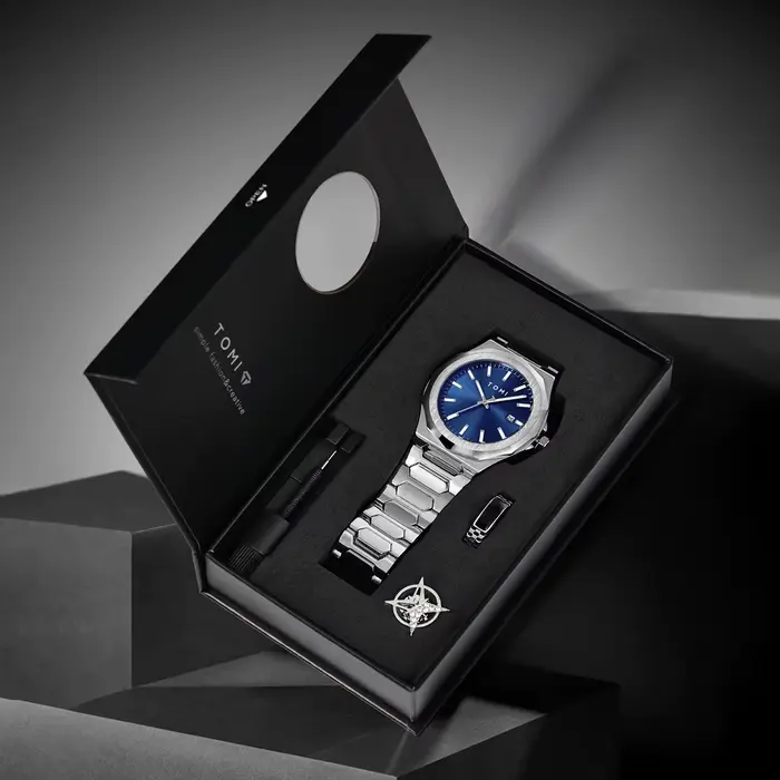 TOMI montre pour hommes d'affaires de luxe coffret cadeau boîtier en or Rose de haute qualité