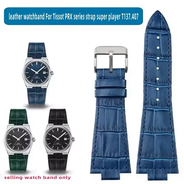Bracelet de montre en cuir véritable pour Tissot 1853 série Prx Super Player T137.410 T137407