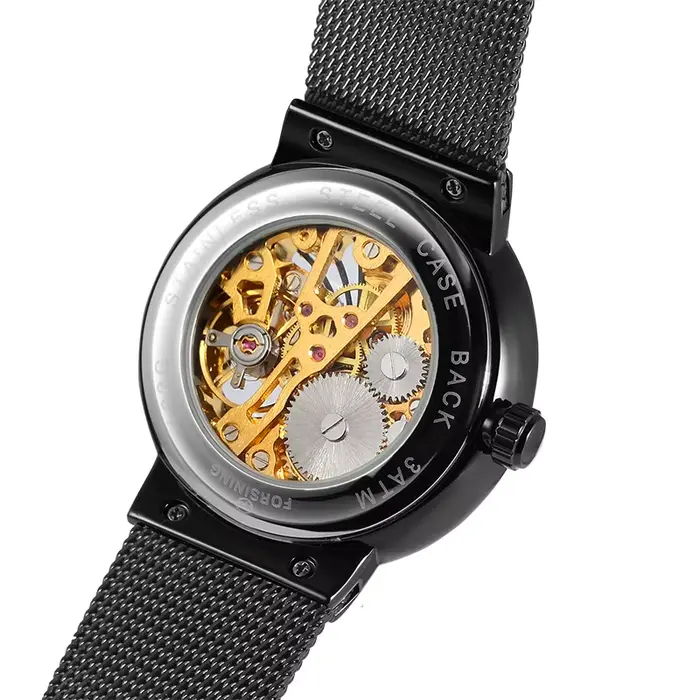 Montre-bracelet mécanique manuelle SKROX pour homme avec squelette et résistance à l'eau pour occasions spéciales et usage quotidien