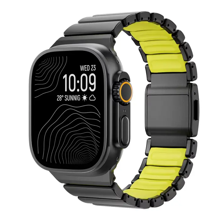 Bracelet en titane et silicone pour Apple Watch Ultra 3/2/1 49mm S11 46mm, bracelet magnétique de lu