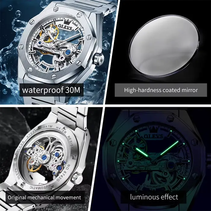 Montre automatique mécanique pour homme OLEVS