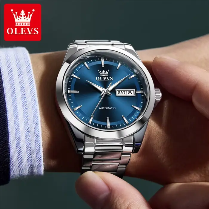 Montre OLEVS 7090 Automatique Homme Luxe Style Mode Casual Grande Taille Cadran Lumineux Occasions Spéciales