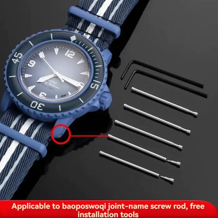 Pour Blancpain collaborate avec des montres Swatch Five Dollar avec bielle dédiée à six pans creux en acier inoxydable