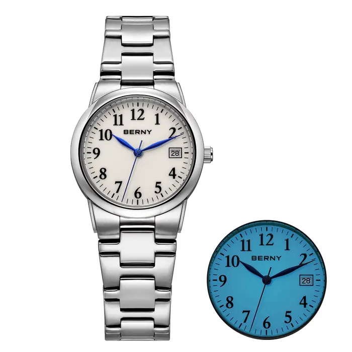 BERNY montres pour femmes cadran lumineux complet mode décontracté dames montre à Quartz calendrier 