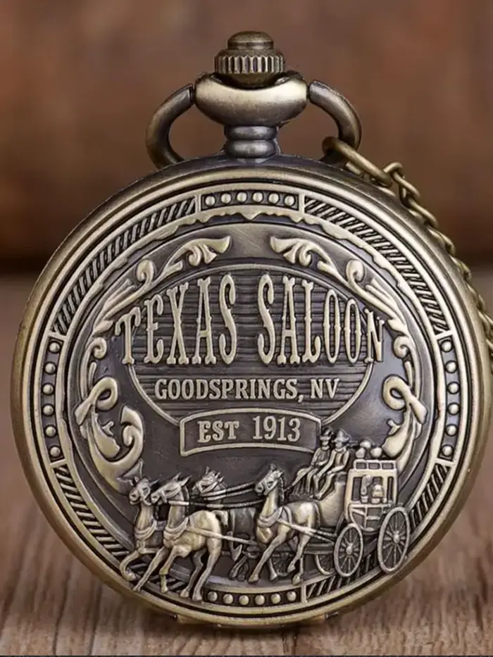 Montre de poche à quartz avec pendentif cheval en bronze, chiffres arabes, grande horloge à pendule,